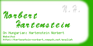 norbert hartenstein business card